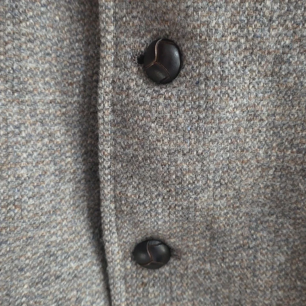 Pendleton Brown Tan Wool Suede Blazer Coat Double Button Elbow Patch Size 42 R​​